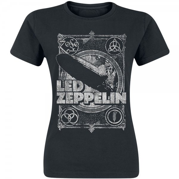 Led Zeppelin Logo T-Shirt Damen Grau