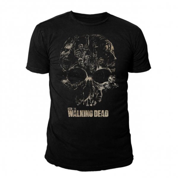 The Walking Dead Zombie Skull Herren T-Shirt Schwarz