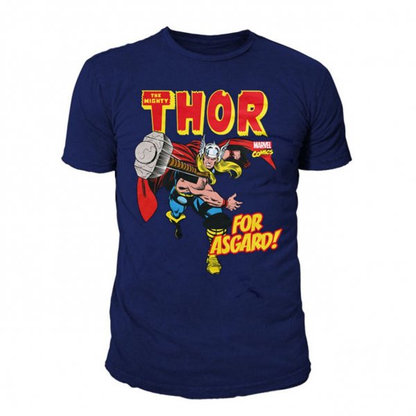 Marvel Comics Thor For Asgard Herren T-Shirt Navy