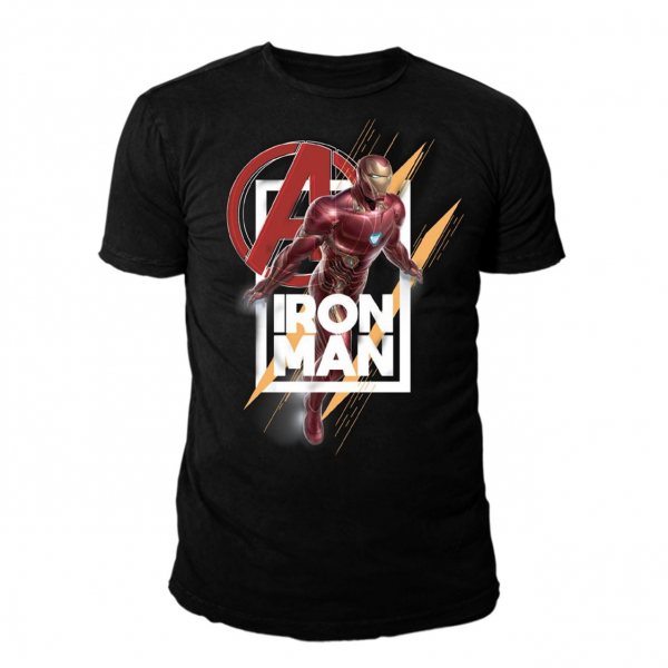 Marvel Avengers Iron Man Herren Lizenz T-Shirt Schwarz