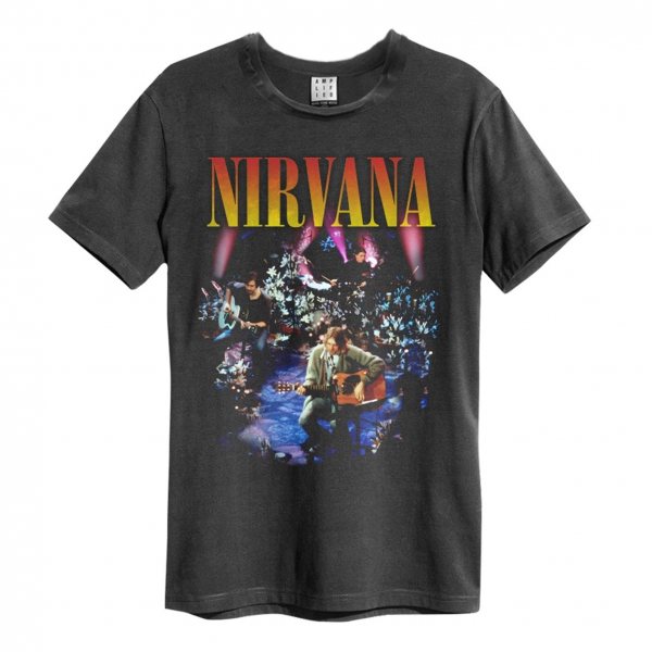 Amplified Nirvana Kurt Cobain MTV Unplugged T-Shirt Vintage Herren