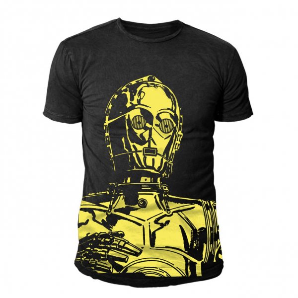 Star Wars C3 PO Herren T-Shirt Schwarz