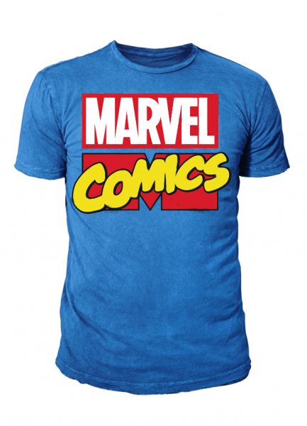 Marvel Comics Logo Herren T-Shirt Blau