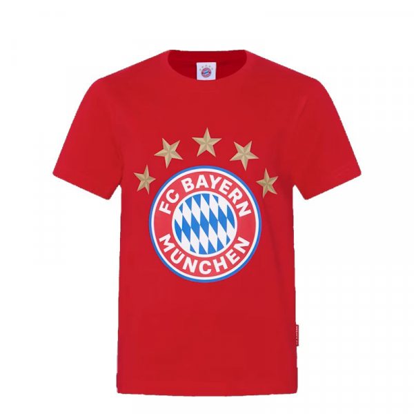 FC Bayern München Kinder Jungen Logo T-Shirt Rot