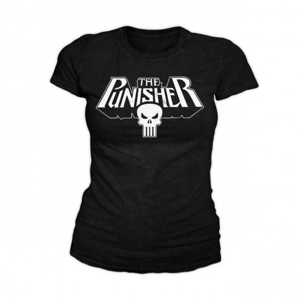 Marvel Comics Punisher - Logo Damen T-Shirt Schwarz