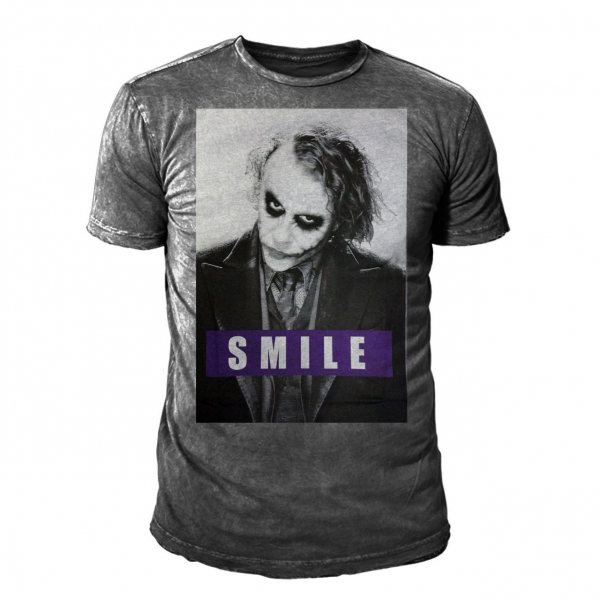 Batman Heath Ledger Joker Herren T-Shirt Grau