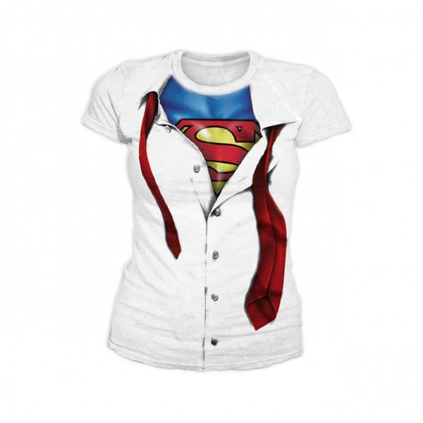 Superman Clark Kent Suit Damen T-Shirt Weiss