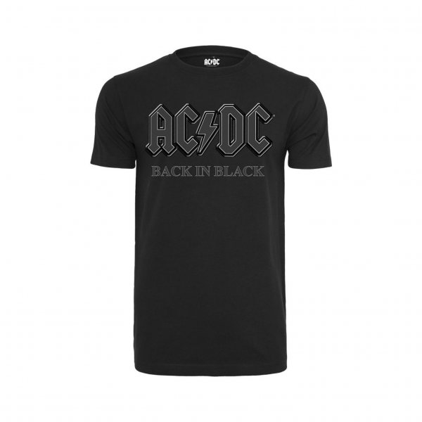 Merchcode ACDC Back in Black Logo Herren T-Shirt lizenziert schwarz S - XL