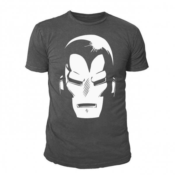 Marvel Comics Iron Man Face Logo Herren T-Shirt Grau