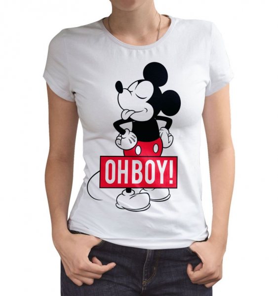 Mickey Mouse Damen T-Shirt Weiss