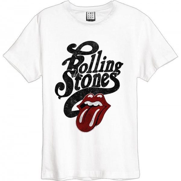 Amplified Rolling Stones Licked Tongue T-Shirt Weiss