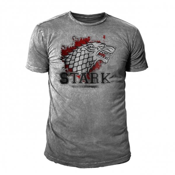 Game of Thrones House Stark Vintage Herren T-Shirt Hellgrau