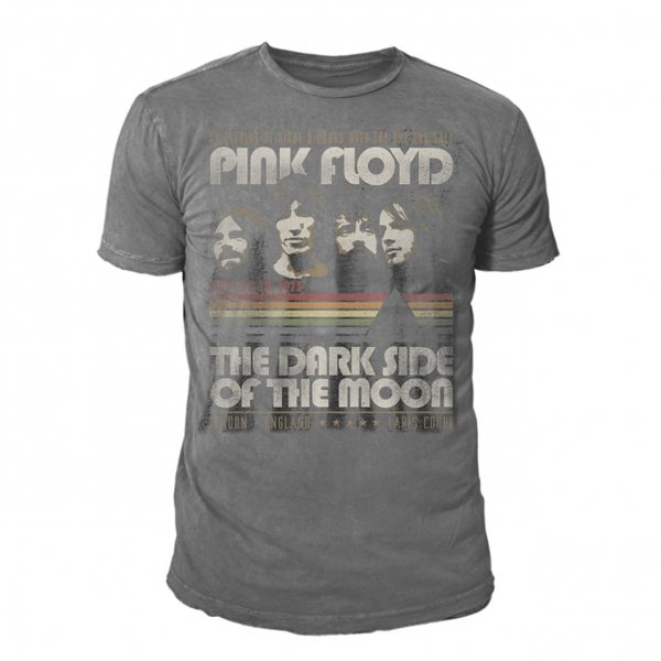 Pink Floyd Retro Stripes Tour 72 T-Shirt Herren Grau 