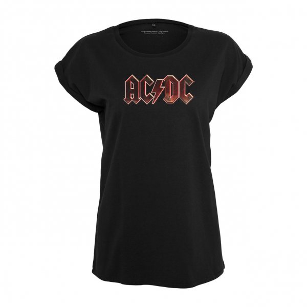 Merchcode ACDC Logo Damen T-Shirt Schwarz
