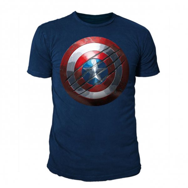 Marvel Comics Captain America Civil Logo Herren T-Shirt Navy Blau