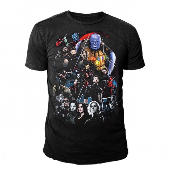 Marvel Comics Avengers Infinity War All Heroes Herren T-Shirt Schwarz