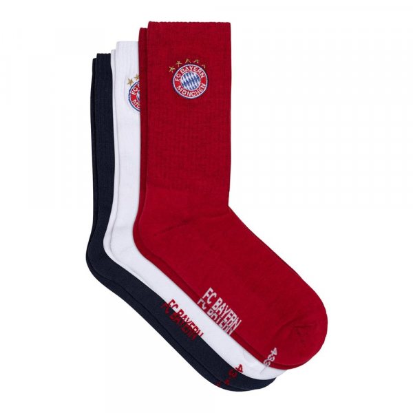 FC Bayern München Unisex Herren Crew Socken 3er-Set