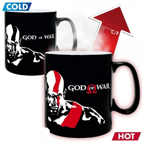 God of War Kratos Thermoeffekt Tasse im Geschenkkarton
