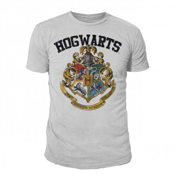 Harry Potter Hogwarts Logo Herren T-Shirt Grau