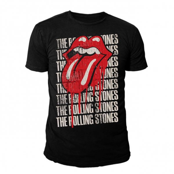 The Rolling Stones Dripping Tongue T-Shirt Herren Schwarz