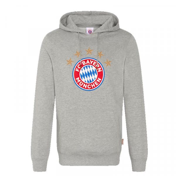FC Bayern München Logo Kapuzenpullover Grau