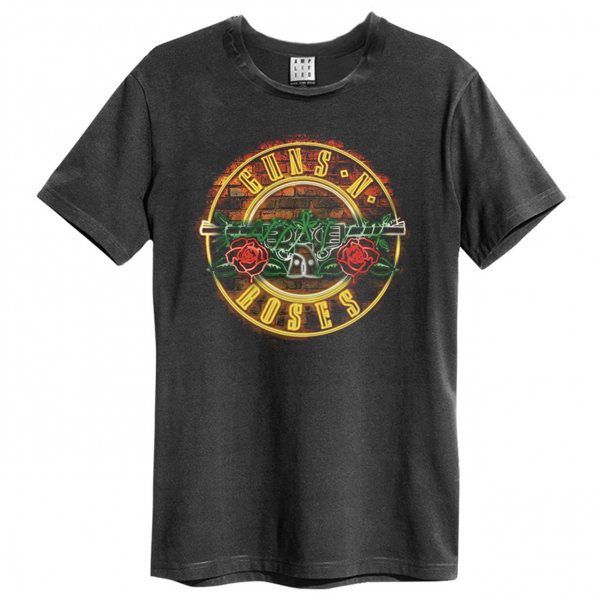 Amplified Guns N Roses Neon Drum Logo T-Shirt Herren Grau