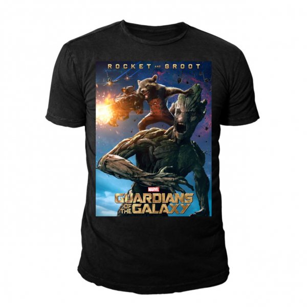 Marvel Comics Guardians of the Galaxy Rocket und Groot T-Shirt Schwarz